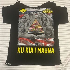 Black Graphic T-Shirt with Yellow Text